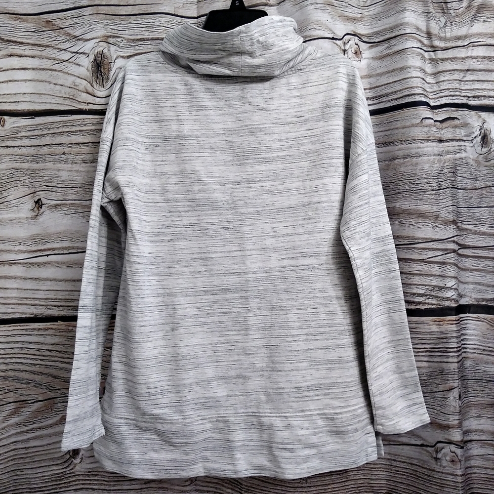 Talbots Cowl Neck Pullover Sweater Gray Space Dye - Picture 6 of 11
